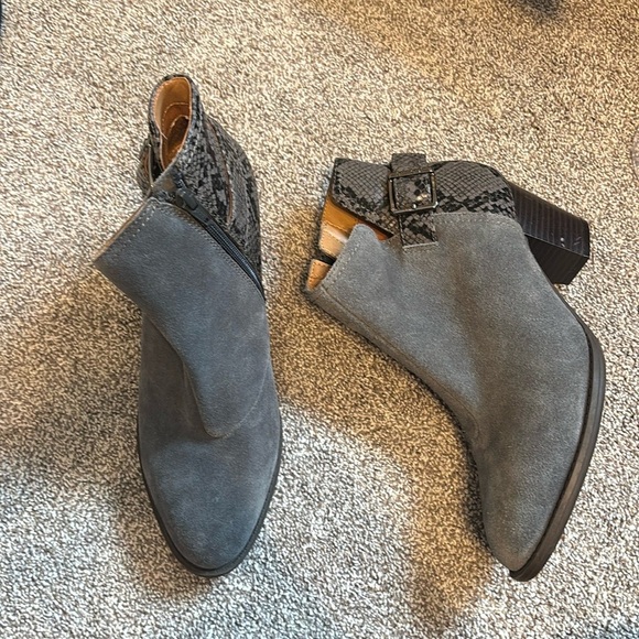Vionic Naomi Suede Snake Print Booties - Picture 1 of 8